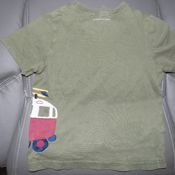 Janie and Jack Olive Green W/Van Shirt - Picture 3 of 3